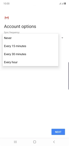 Press the required setting.