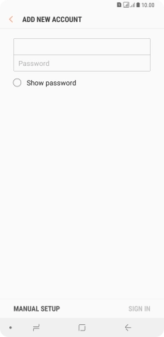 Press Password and key in the password for your email account.