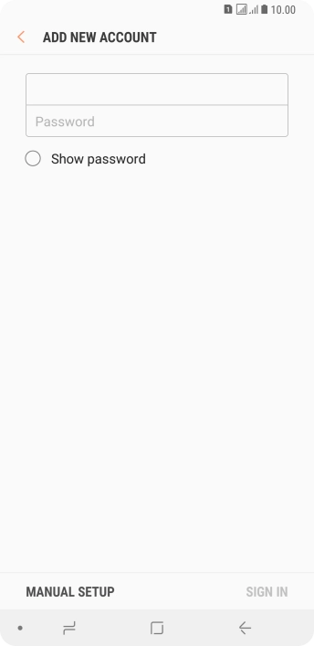 Press Password and key in the password for your email account.