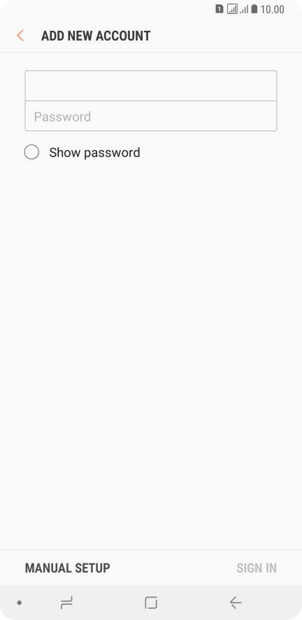 Press Password and key in the password for your email account.