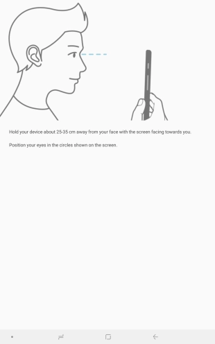 Follow the instructions on the screen to create the lock code using iris scanning.
