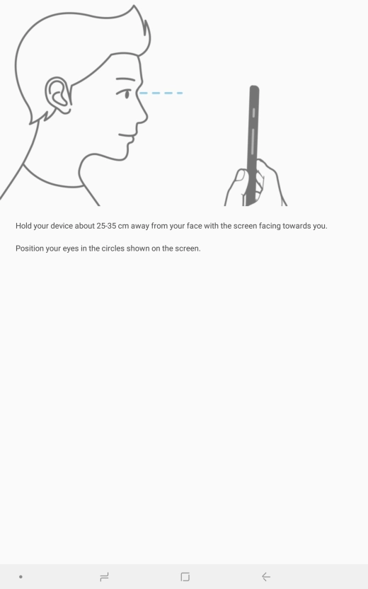 Follow the instructions on the screen to create the lock code using iris scanning.