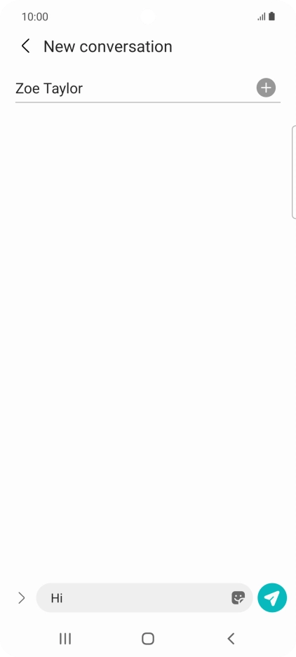 Press the send icon when you've finished your SMS.