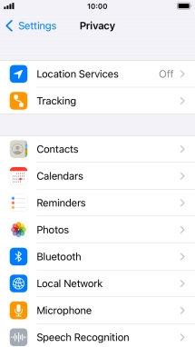 Press Location Services.
