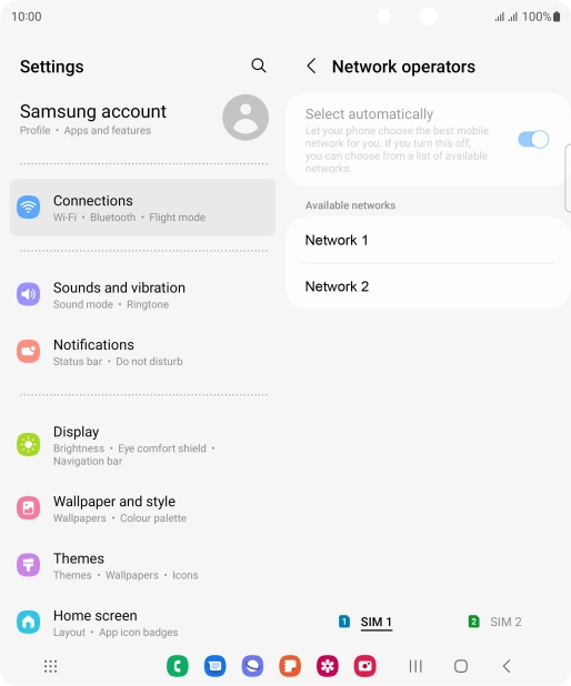 Press the required network.
