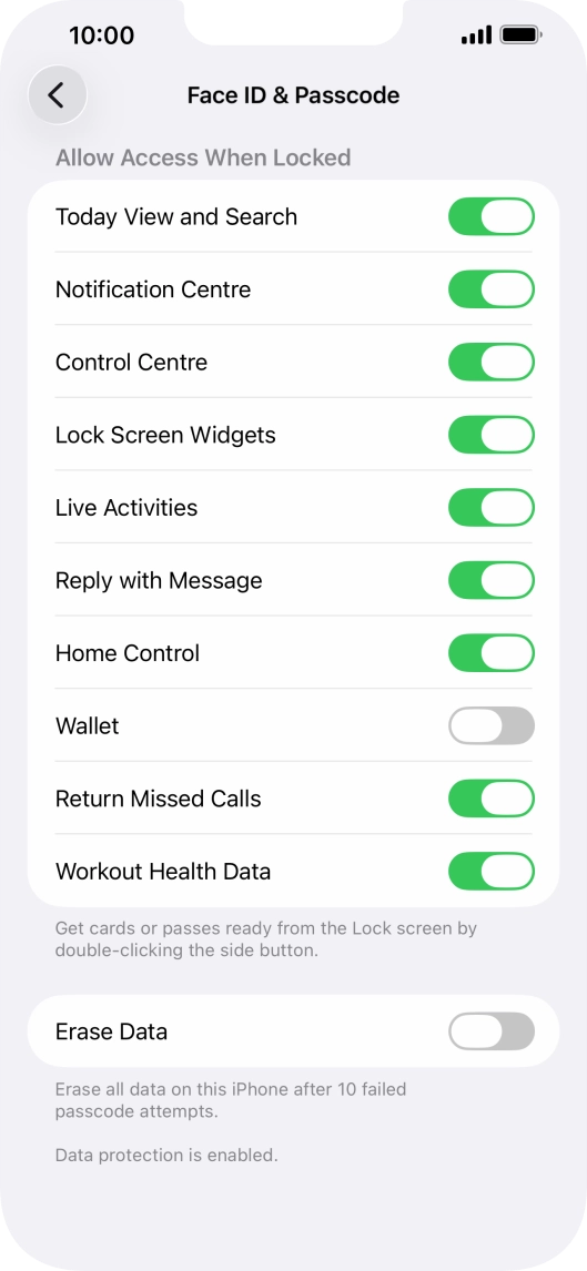 Press the indicator next to 