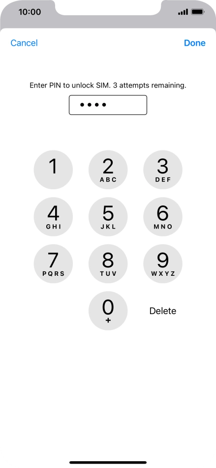 Key in your PIN and press Done. The default PIN is 1111.