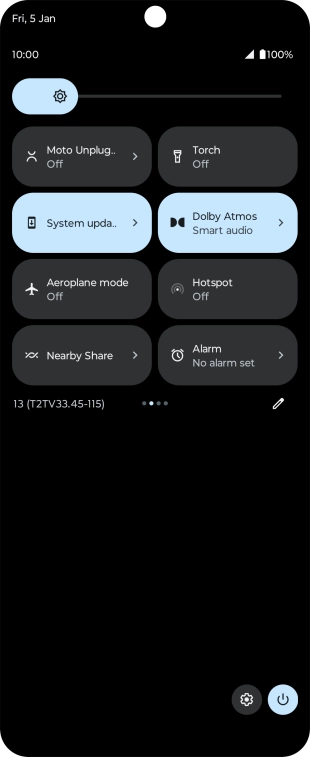 Press Aeroplane mode to turn the function on or off.