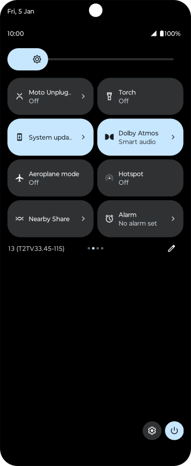 Press Aeroplane mode to turn the function on or off.