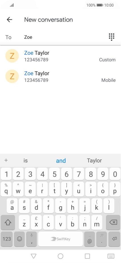 Press the required contact.