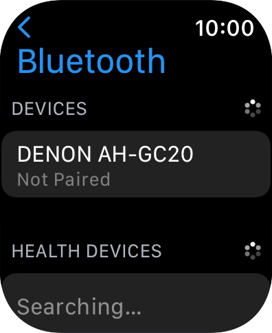 Press the required Bluetooth device.