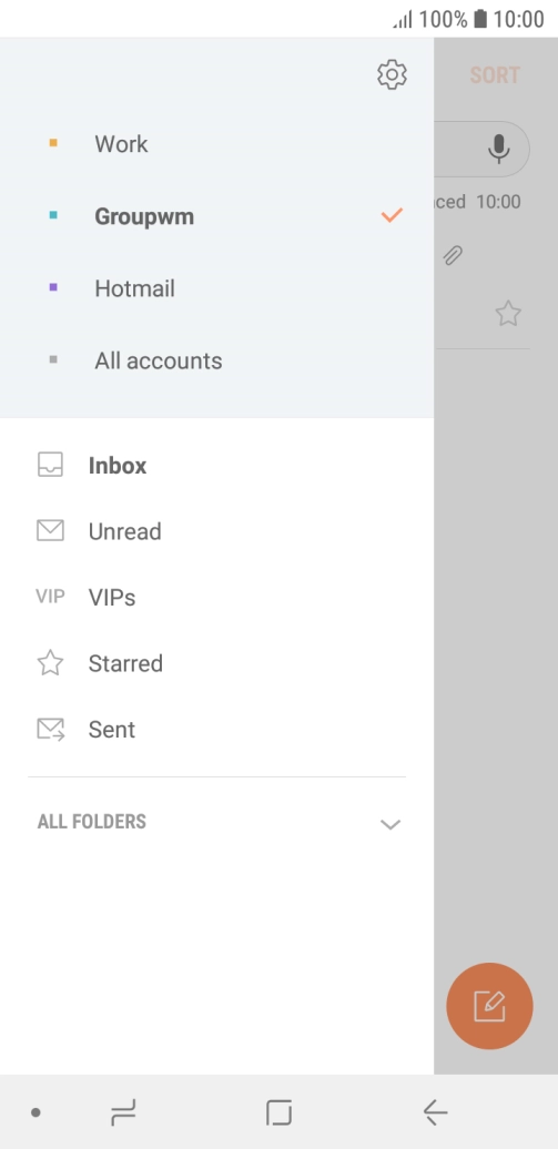 Press the settings icon.