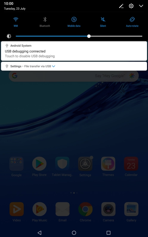 Press the connection icon.