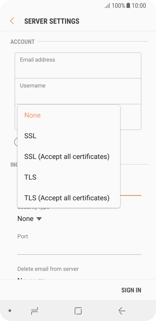 Press None to turn off the function.