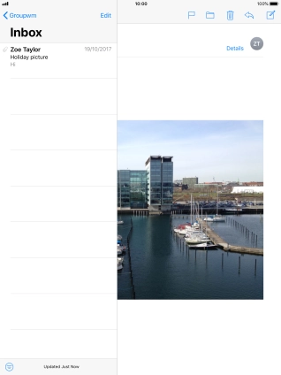 Press the new email message icon.