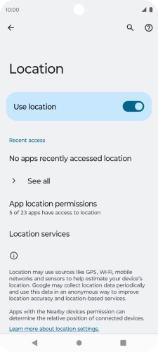 Press App location permissions.