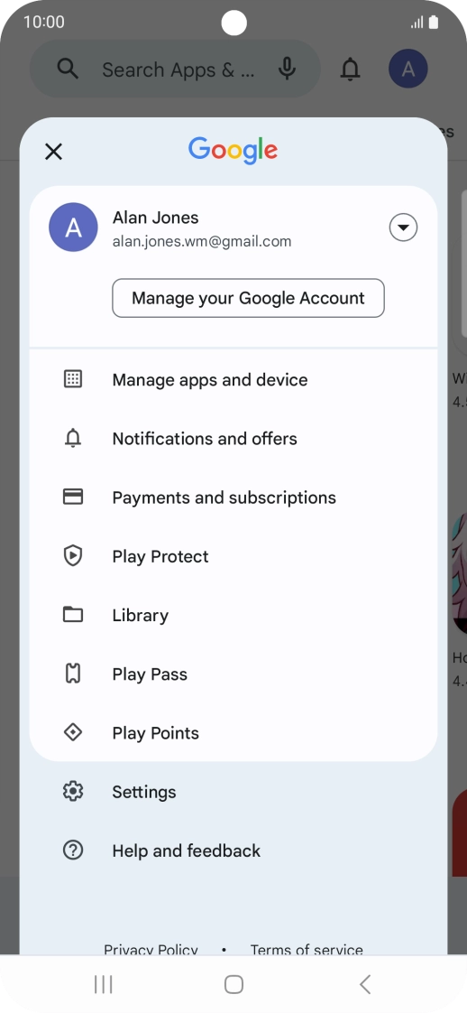 Press Manage apps and device.