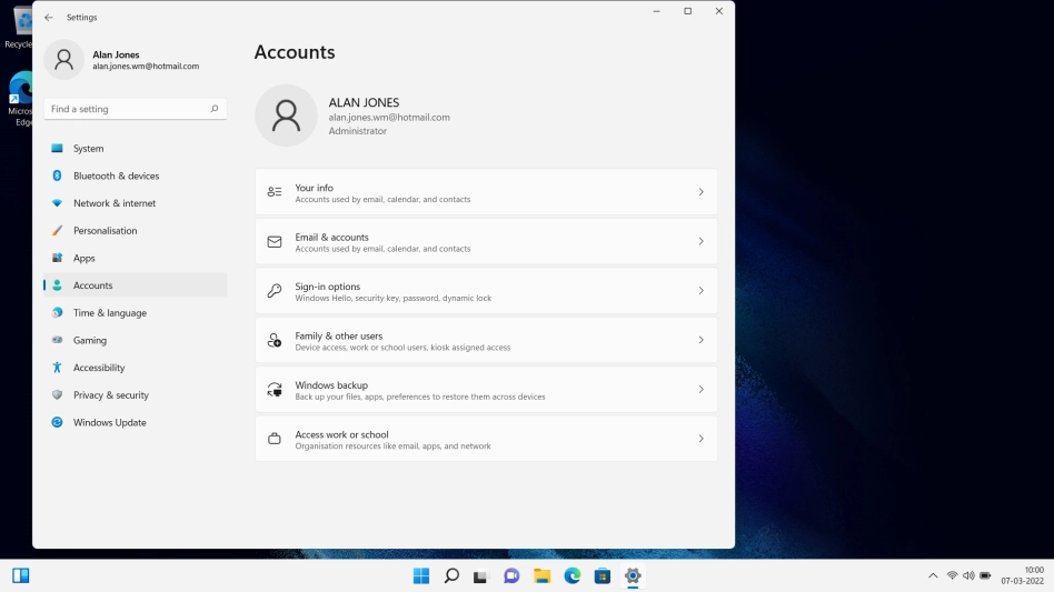 Click Windows backup.