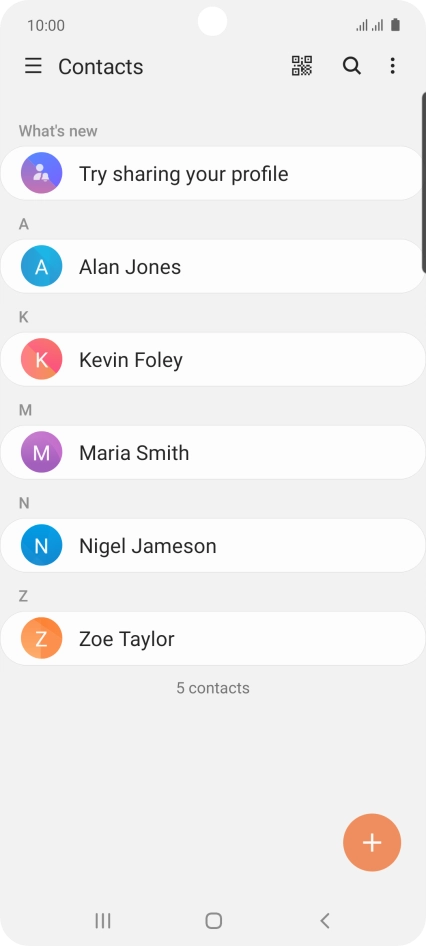 Press the new contact icon.
