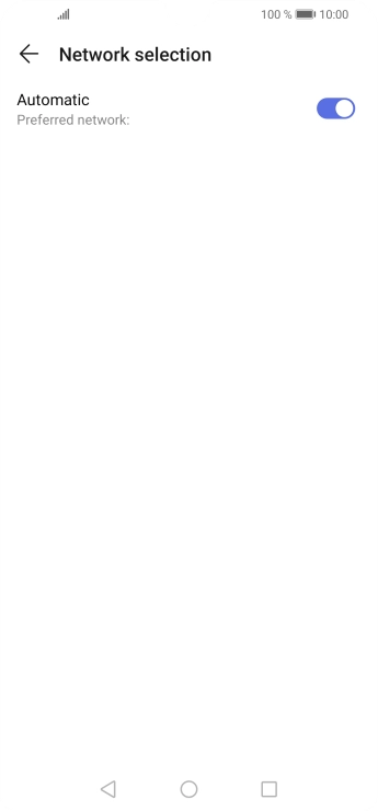 If you want to select a network manually, press the indicator next to 