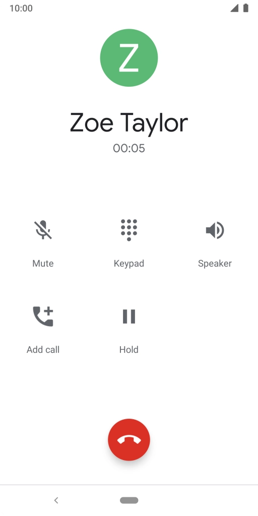 Press the end call icon.