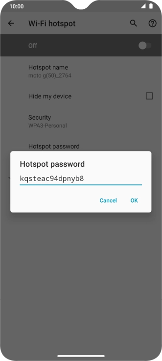 Key in the required password and press OK.