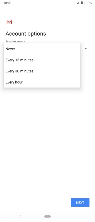 Press the required setting.