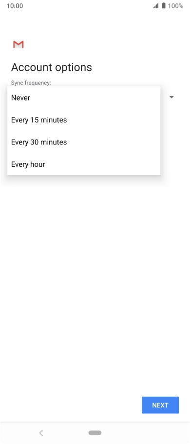 Press the required setting.