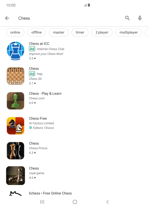 Press the required app.