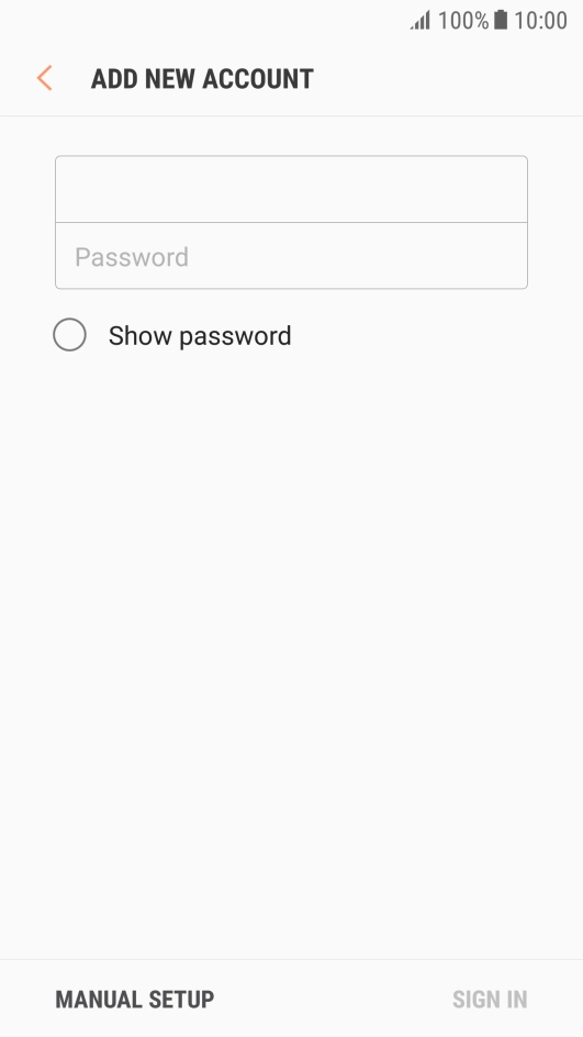 Press Password and key in the password for your email account.