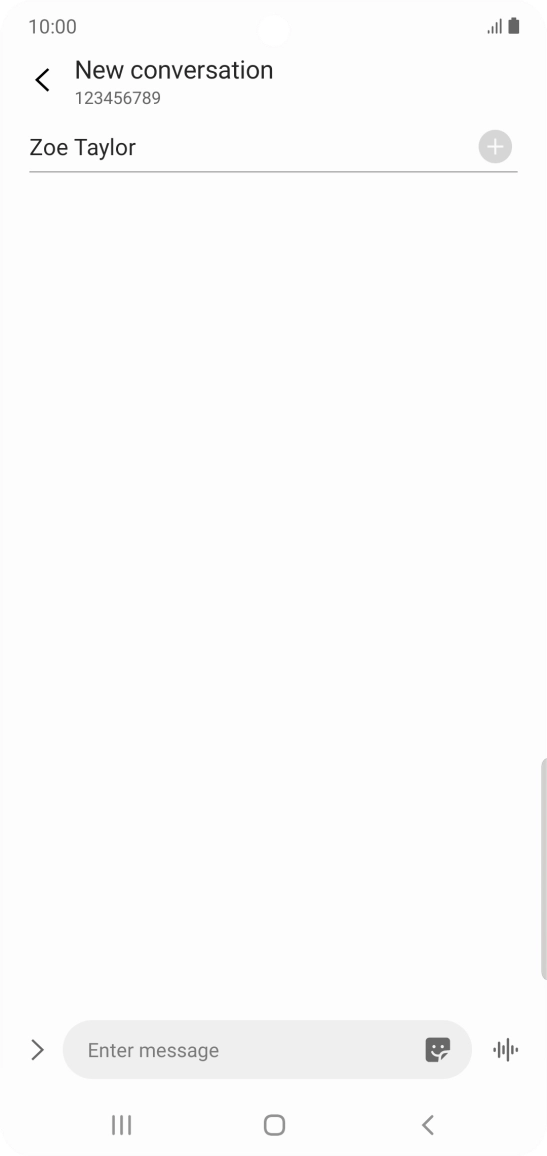 Press the text input field and write the text for your SMS.
