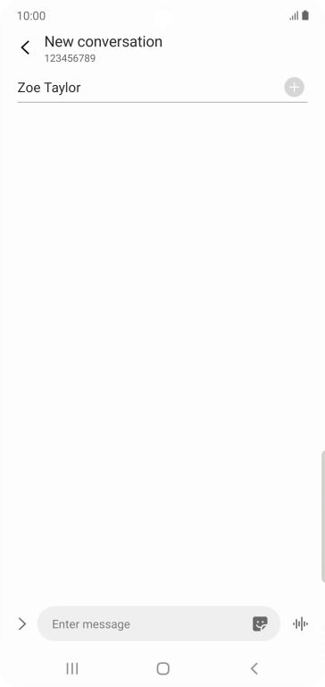 Press the text input field and write the text for your MMS.