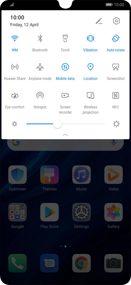Press Mobile data to turn the function on or off.