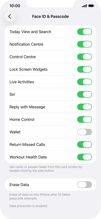 Press the indicator next to 