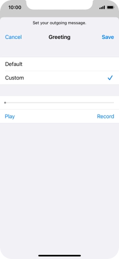 Press Play to play back your greeting.