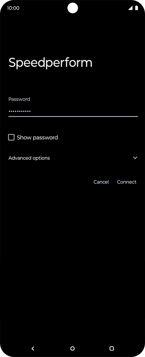 Key in the password for the Wi-Fi network and press Connect.