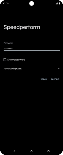 Key in the password for the Wi-Fi network and press Connect.