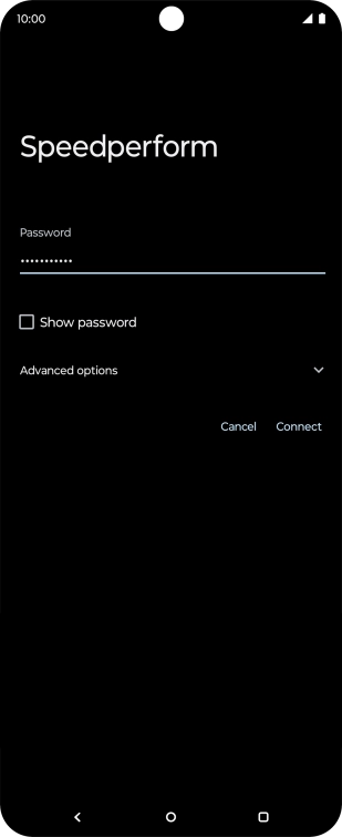 Key in the password for the Wi-Fi network and press Connect.
