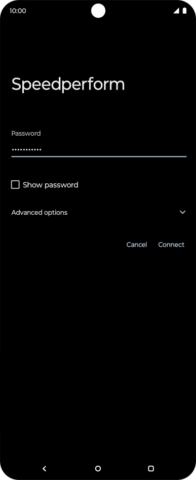 Key in the password for the Wi-Fi network and press Connect.