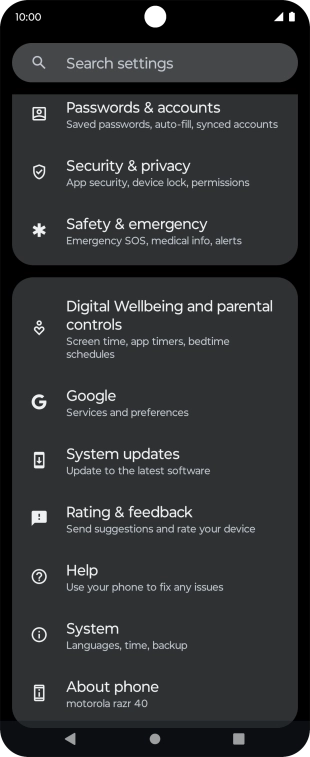 Press System updates.