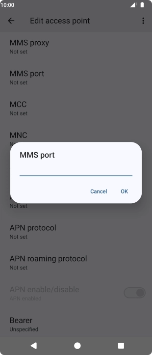 Key in 8080 and press OK.