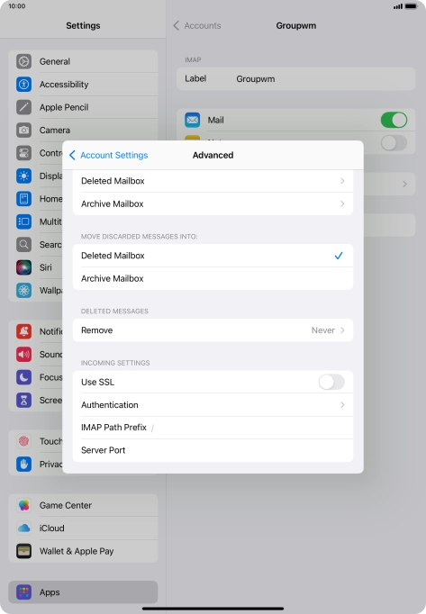 Press the indicator next to 