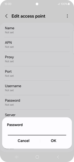 Key in secure and press OK.
