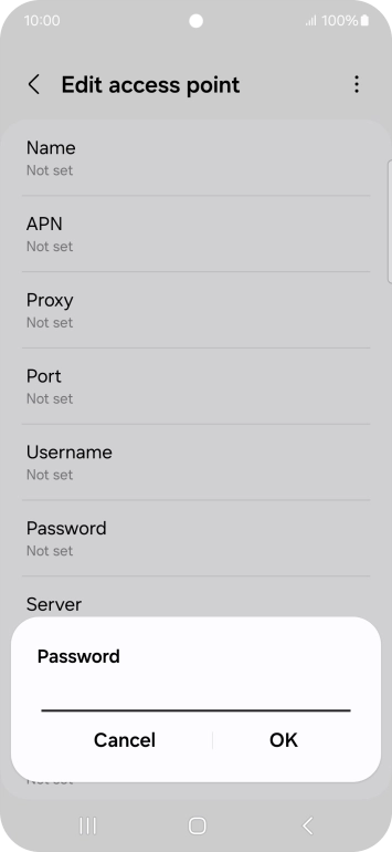 Key in secure and press OK.