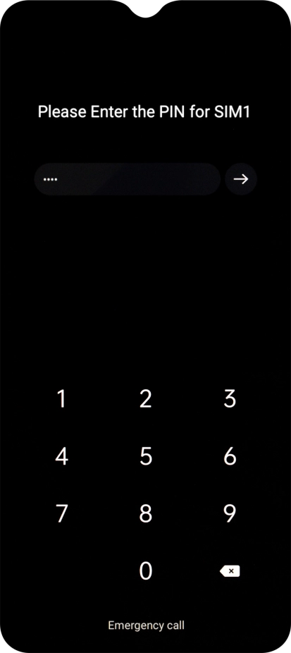 If your SIM is locked, key in your PIN and press the confirm icon. The default PIN is 1111.