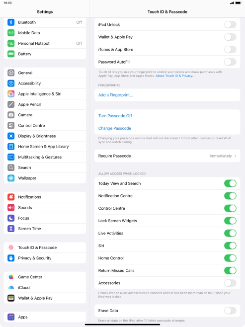 Press the indicator next to 