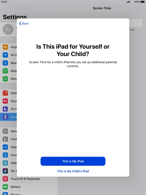 Press This is My iPad.