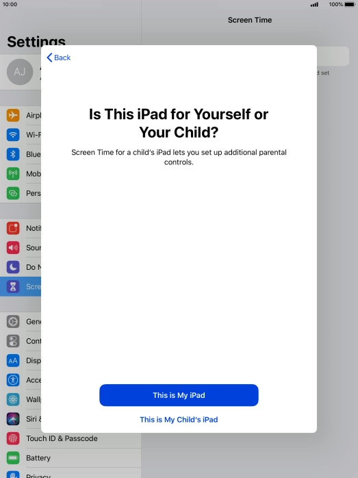 Press This is My iPad.