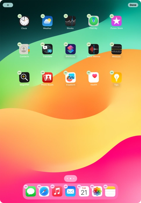 Press the add icon and follow the instructions on the screen to create a widget.
