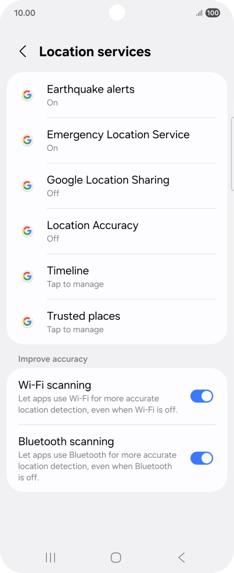 Press Location Accuracy.
